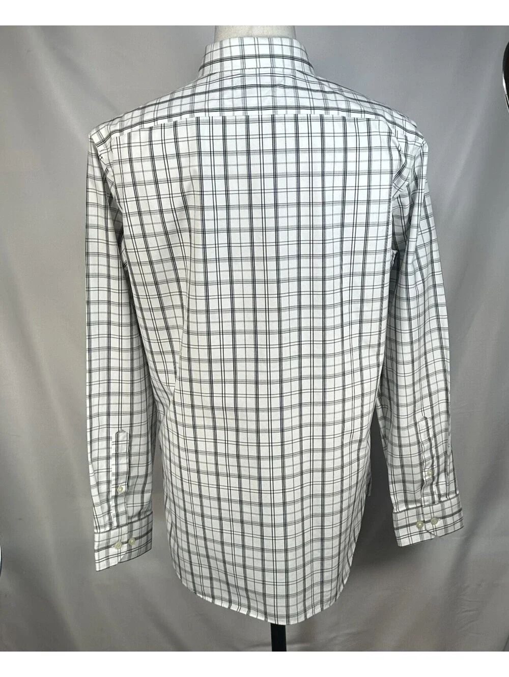Banana Republic Non-Iron Grant Fit Slim Check Black Men L
